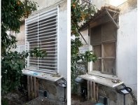 סורגית מדגם באנקר - השוואה של החלון ללא סורגית ועם סורגית.